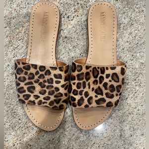 Mystique Leopard Print Slide Sandals, Sz 9